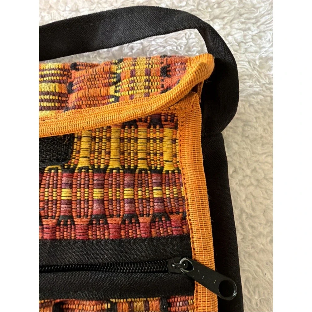 Colorful Woven Crossbody Bag Boho Festival Travel Purse Multi Pocket Bohemian